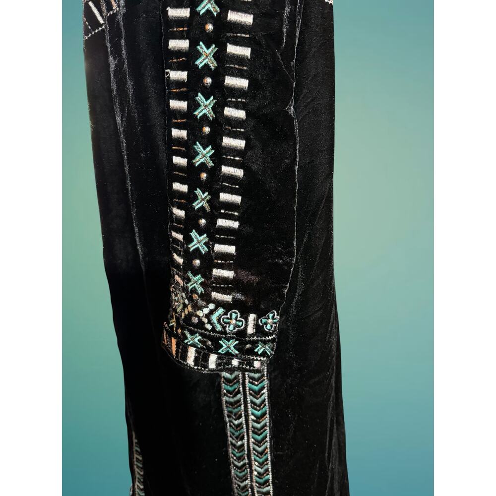 Crazy Train The Strait Y2K Long Line Velvet Western Glam Duster NWT - Picture 8 of 14